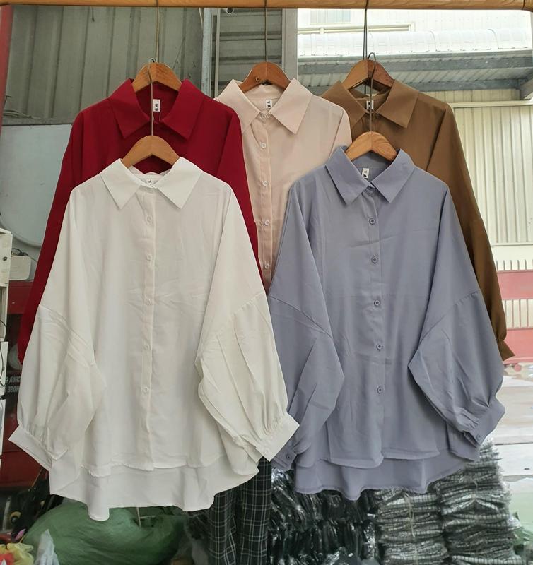 Áo sơ mi tay dơi kèm ảnh thật Bigsize freesize rộng 130cm