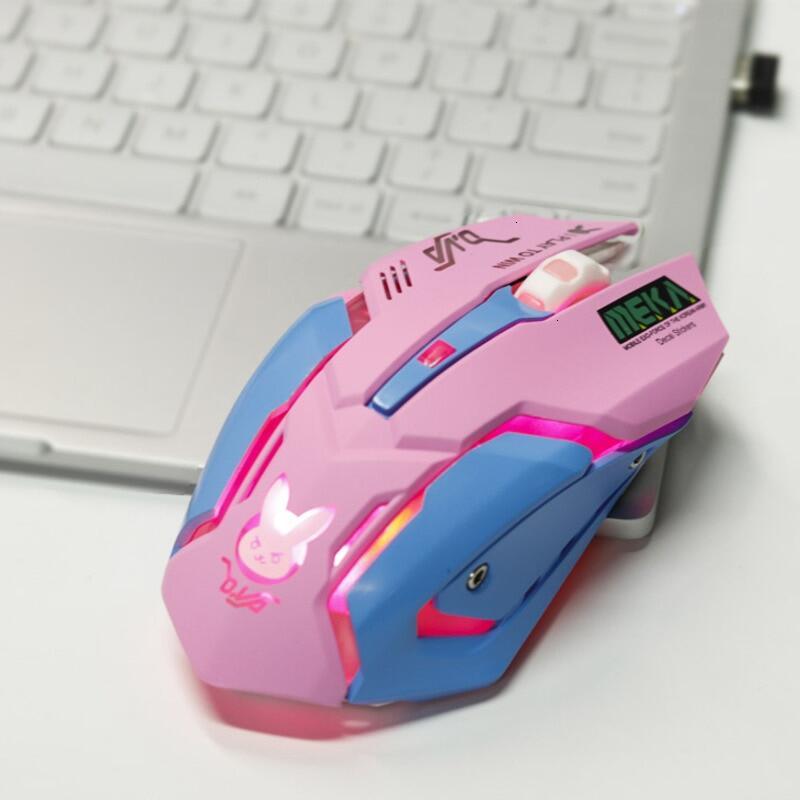 Product Introduction of Pink Wireless Computer Gaming Mouse Rechargeable Optical Mice 2400 DPI Ergonomic USB Cute PC Gamer Office Mause For Girls Purple 0