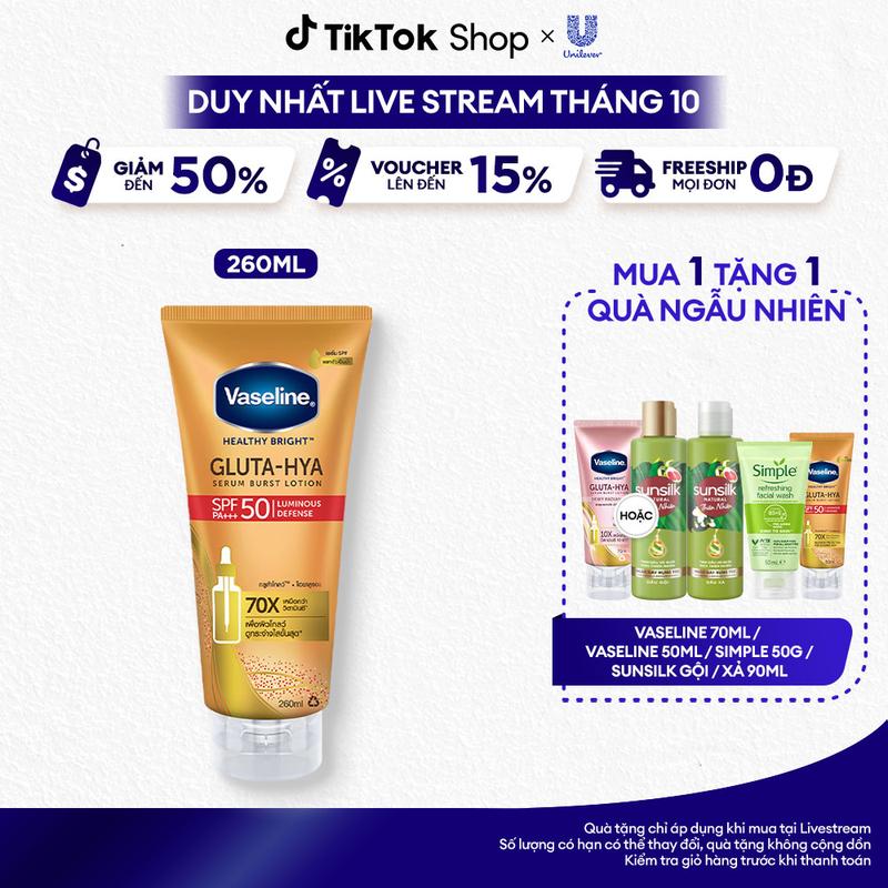 Serum Chống nắng VASELINE Gluta Hya SPF50 Sun Cream 260ml [1]