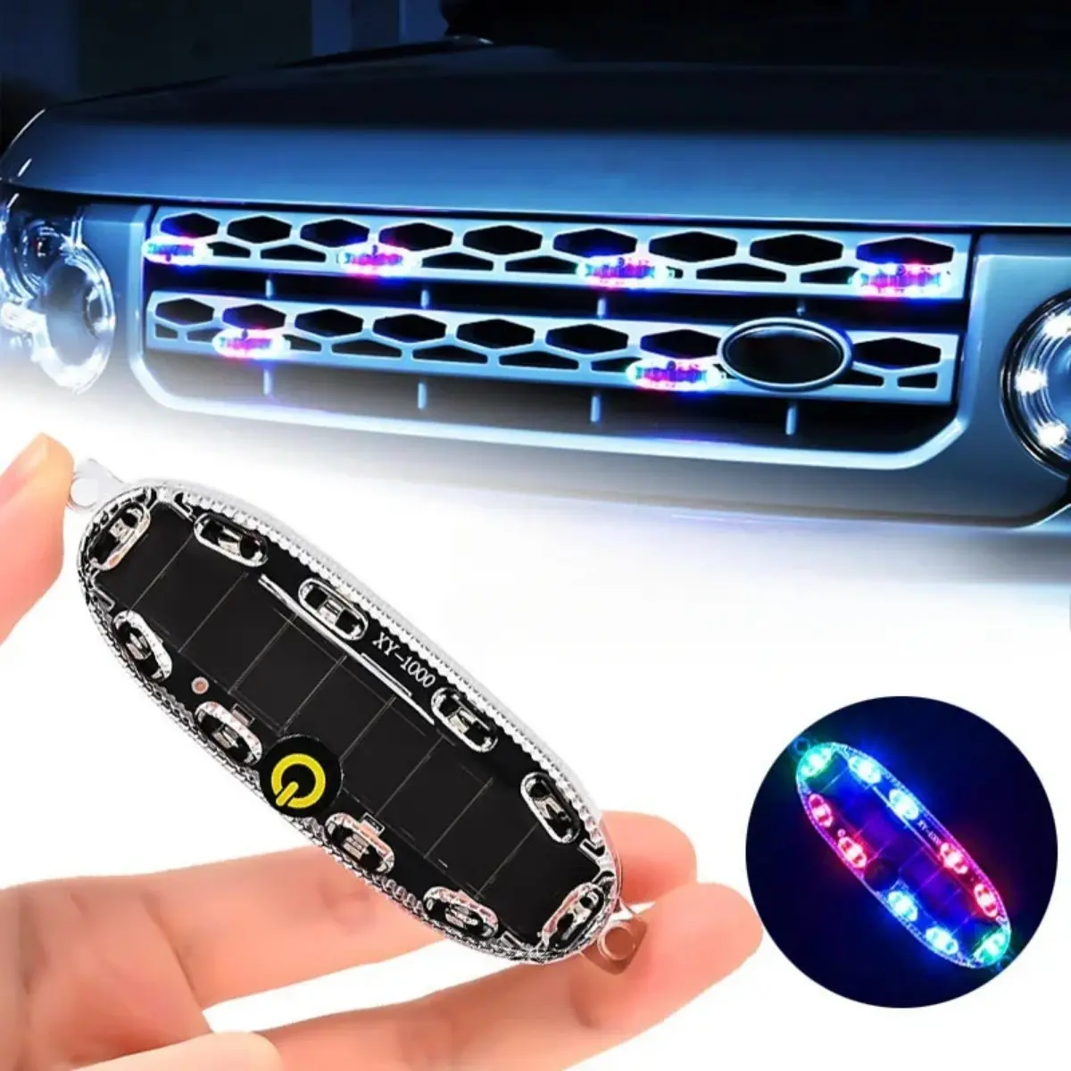 Solar Car Strobe Warning Light Auto Emergency Light Electric Motorcycle Truck Brake Taillight Waterproof Flashing Lights