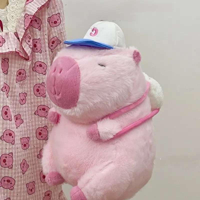 Gấu Bông Capybara Màu Hồng Dễ Thương Đeo Ba Lô nhập khẩu cao cấp ( tem hãng ) chuẩn hàng quảng châu Thú Bông Đồ Chơi Thú Nhồi Bông Toy Voi 7