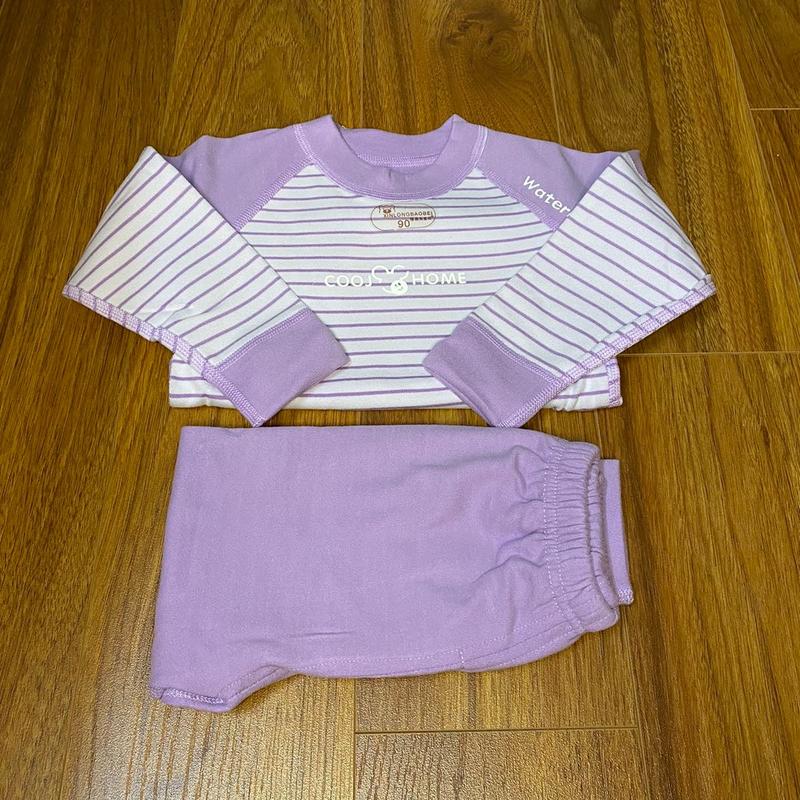 [Hân Hân Kids] Bộ quần áo dài tay nỉ kẻ ngang dài tay cho bé trai, bé gái, có thể mặc 2 mặt, size 90 - 120 6