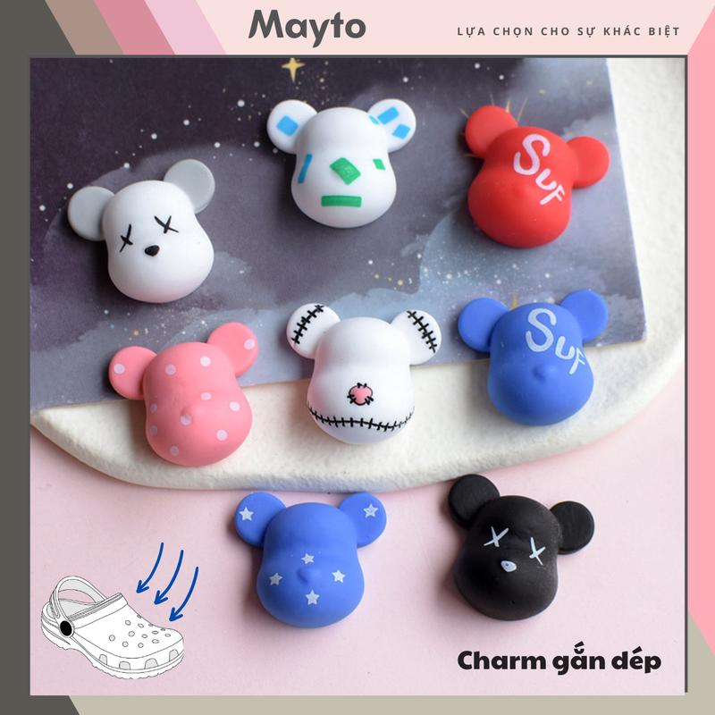 Sticker, Charm 3D chủ đề Head Br Mayto gắn Dép, Dép Sục, Cá Sấu ...