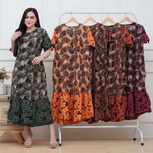 Daster Wanita LD 120cm Rayon Grade A Busui Resleting Depan Model Rempel Jumbo