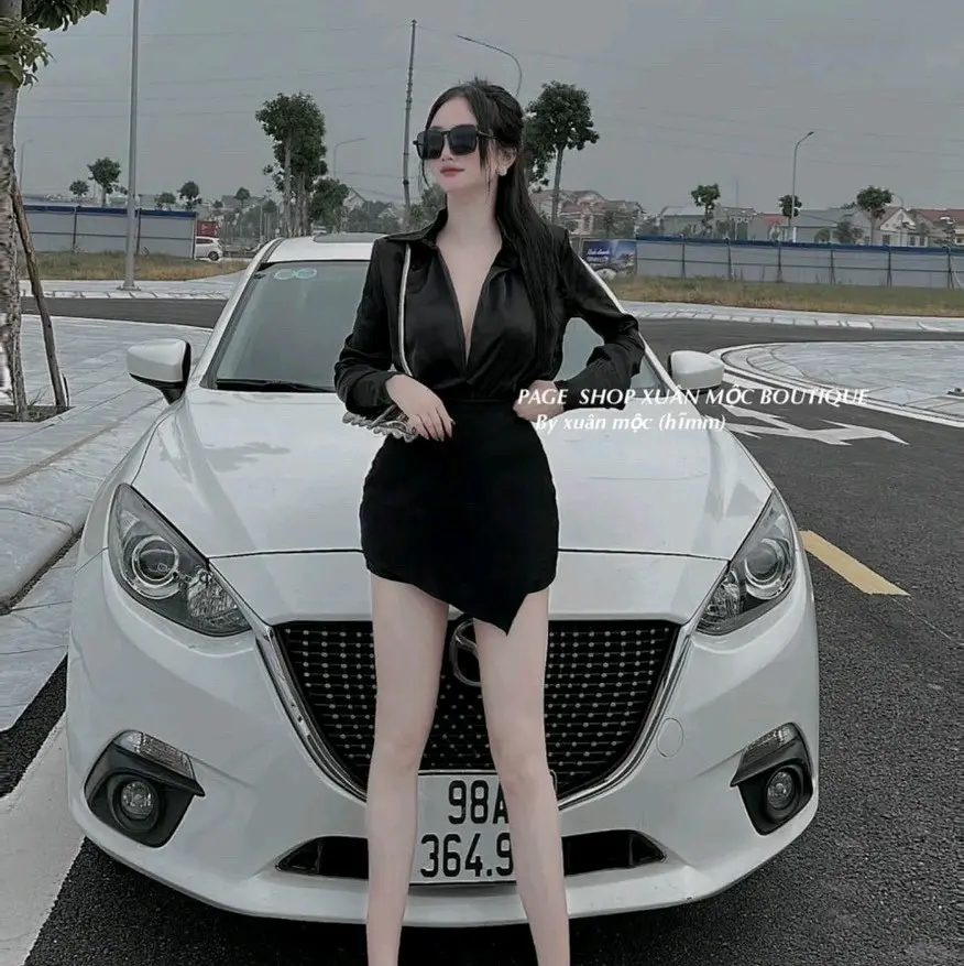 sét áo satin chân váy fo kiểu chéo Nữ Women