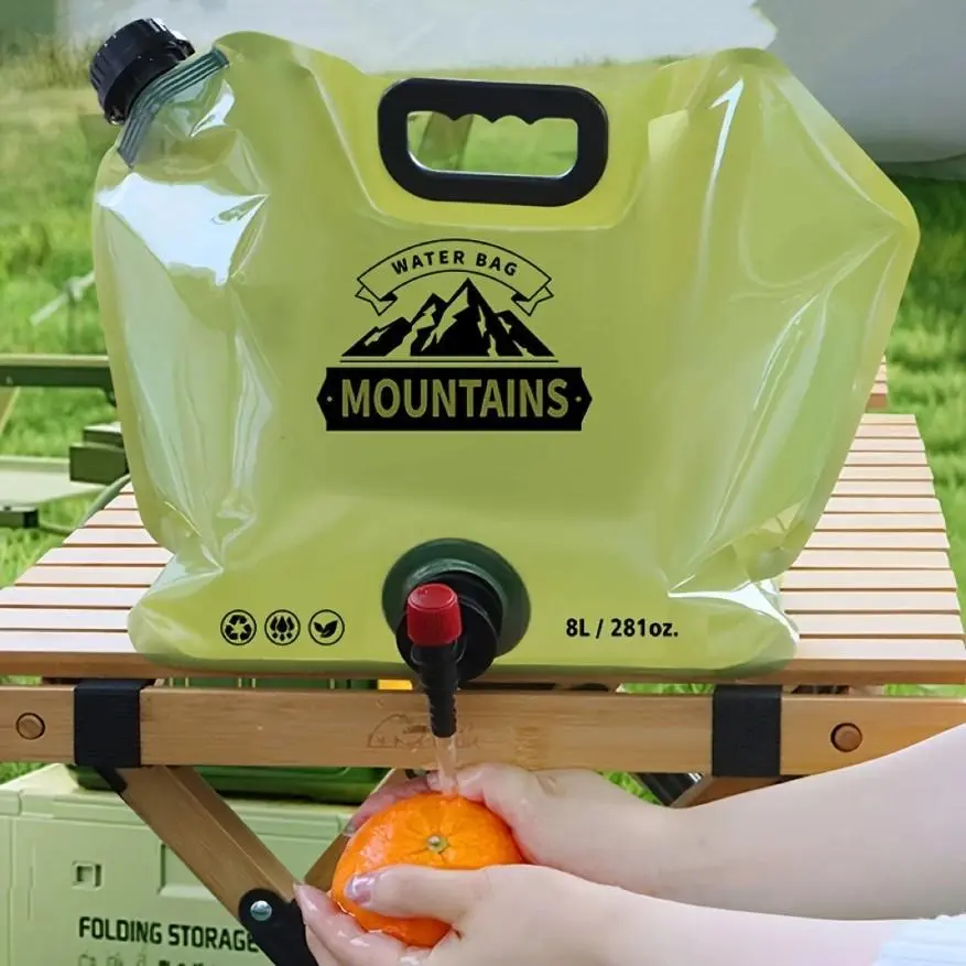 Portable Water Bag, 1 Count Outdoor Large Capacity Foldable Water Bucket, Water Storage Container for Camping, Car Outings, Home Supplies