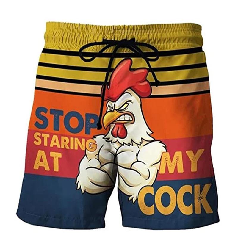 Product Introduction of Fun Chicken swimming shorts Crab 3d printed surfboard shorts Banana Beach Shorts Men's swimming shorts Swimming shorts 6