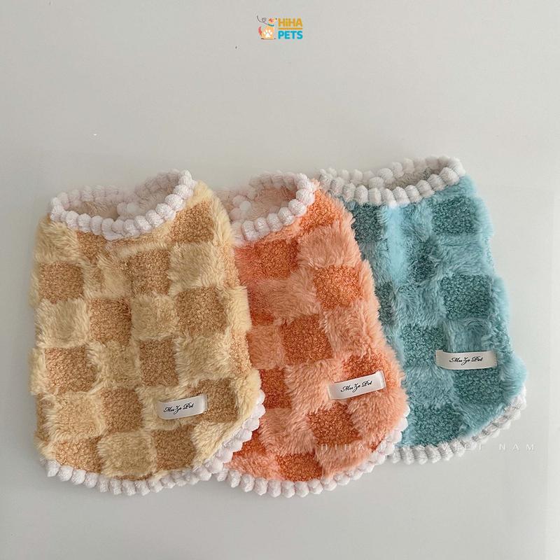 Áo Gile Sọc Giữ Ấm Cho Chó Mèo Áo Len Dễ Thương Cho Chó Mèo Quần Áo Cho Thú Cưng Mùa Đông Áo Cổ Lọ Cho Thú Cưng Hiha Pets.