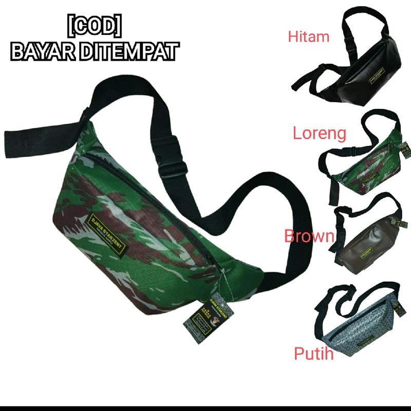 Promo COD Tas Waistbag Tas Selempang Pria Bahan Sintetis Premium Murah Kulit PU 0