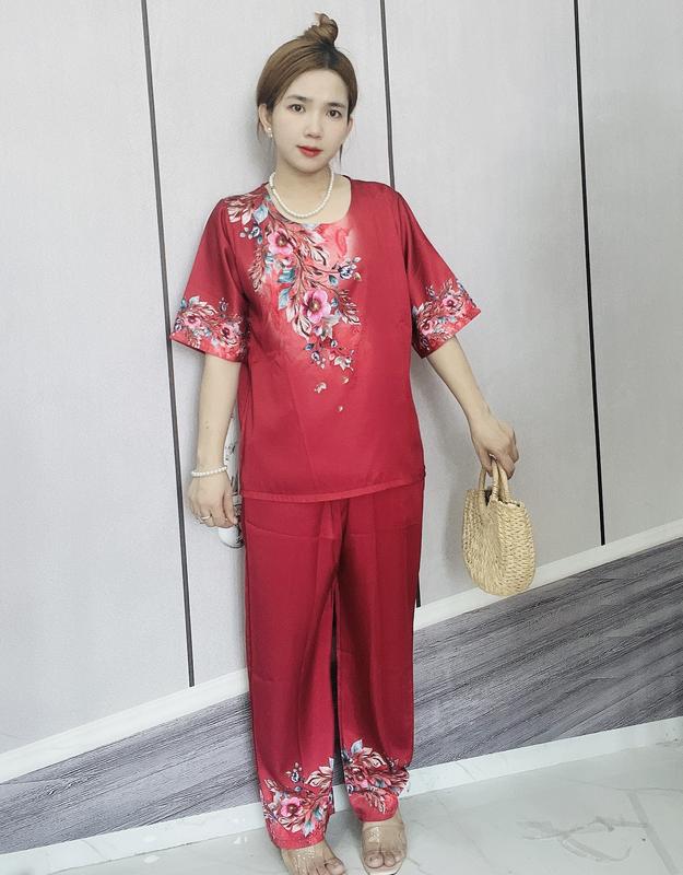 Đồ Bộ Trung Niên [FREESHIP] - Đồ Bộ Lụa Latin in Hoạ Tiết 3D KYMSHOP mã LT10-LT13. Nữ Women 0