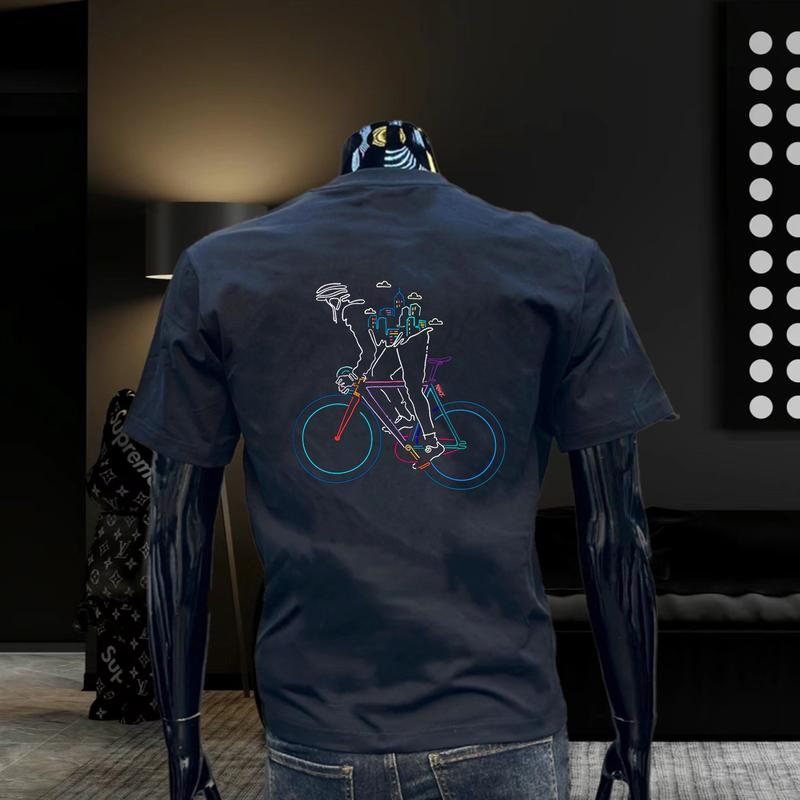 Áo Thun Cotton ngắn Tay, Heavyweight Mùa Hè, Thương Hiệu Hợp Xu Hướng Đường Phố Cao Cấp, In Hình, Dành Cho Nam, Phong Cách Thường Ngày Cổ Tròn, Hàng Đầu