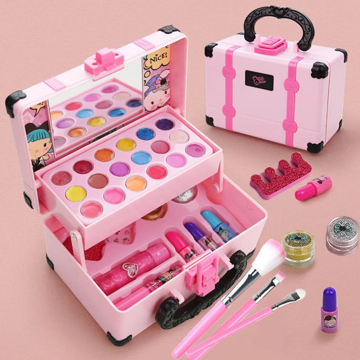 Bộ mỹ phẩm đồ chơi trang điểm 33 món không độc hại thích hợp cho bé Câu Cá Toy
