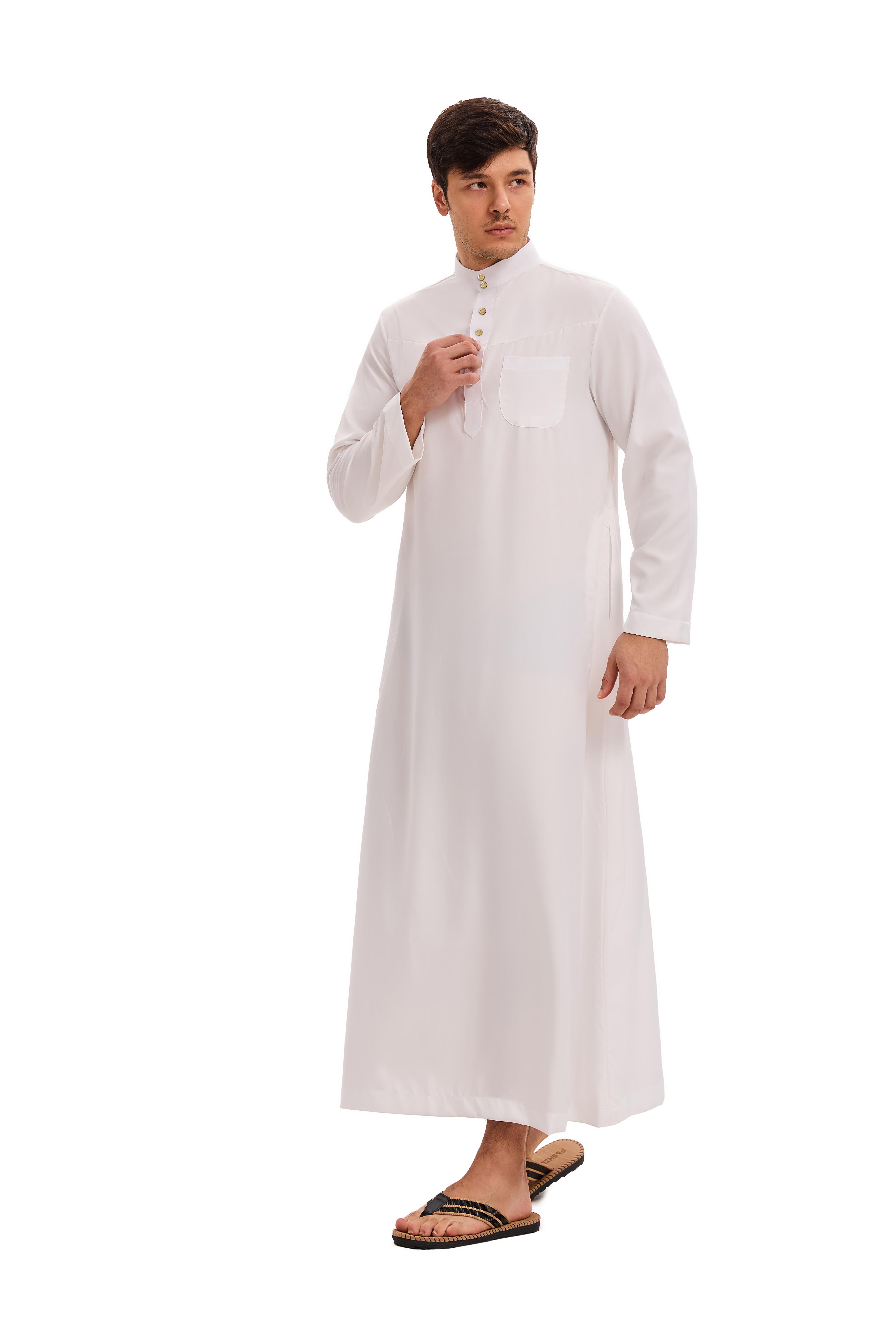 A-Jubah Muslim Pria Premium Lengan Panjang Lengan Pendek DEWASA ANAK-ANAK Jubah Slimfit Gamis Pria Busana Muslim Jubba Alfaan Jubah Alzan Hitam Putih Gamis Saudi