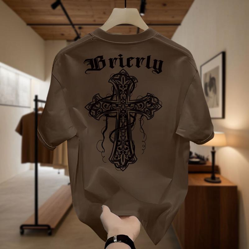 Product Introduction of American Freestyle Cross T-Shirt Men's Short Sleeves Trend Loose Plus Size Couple Oversize Top Unisex 8