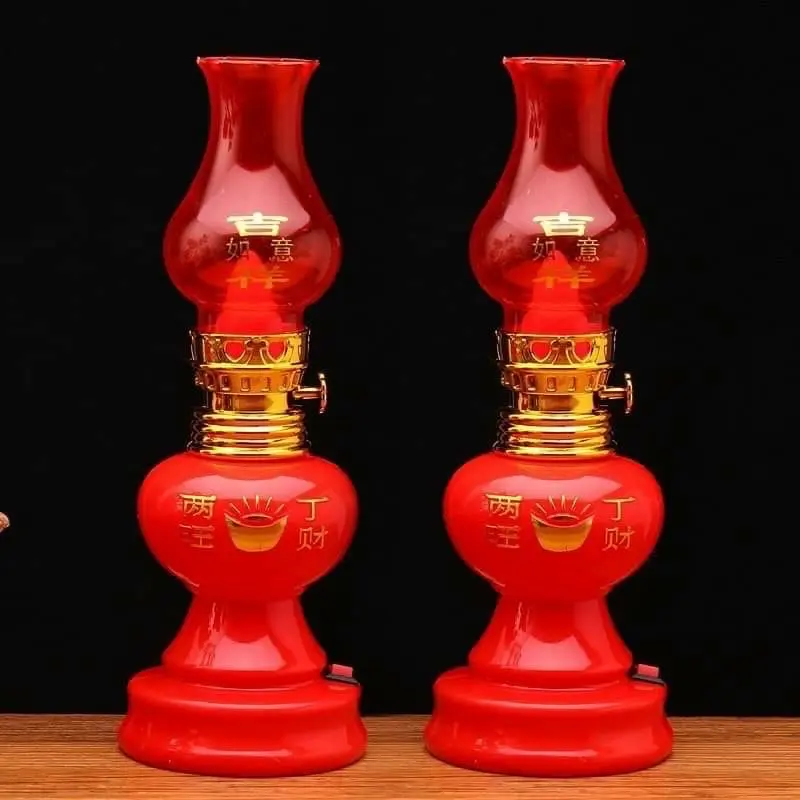 Đèn Dầu Pin Giá 1 chiếc Đèn dầu điện cao 22cm dùng pin Đèn thờ cúng