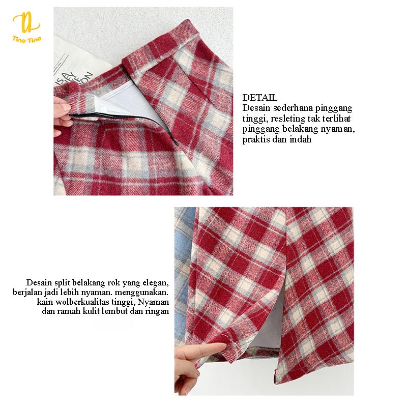 TINO TINO - Rok Highwaist Flare Plaid H1621 Skirt Higwaist Pattern Korean style Casual Kain Nyaman Simple 4