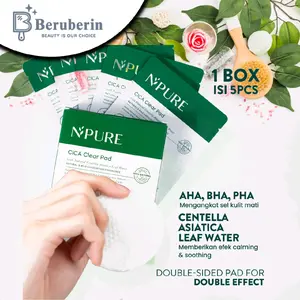 NPURE CICA CLEAR PAD SACHET ISI 5pcs Exfoliating Wajah Berjerawat