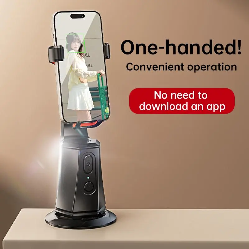 Smart Selfie Stick, 360° Rotatable Phone Holder with Face Tracking, Auto Face Tracking Phone Gimbal Stabilizers for Vlog Live Streaming 6