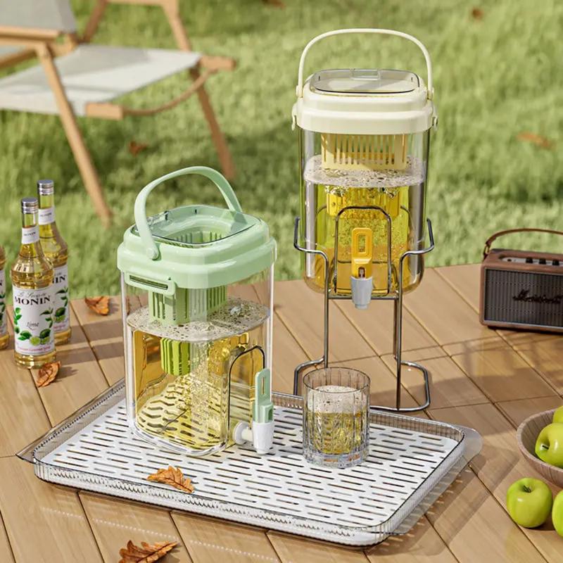 Product Introduction of Ice bucket cold water jug with faucet Home camping party Lemon hose filter faucet drink jug 3