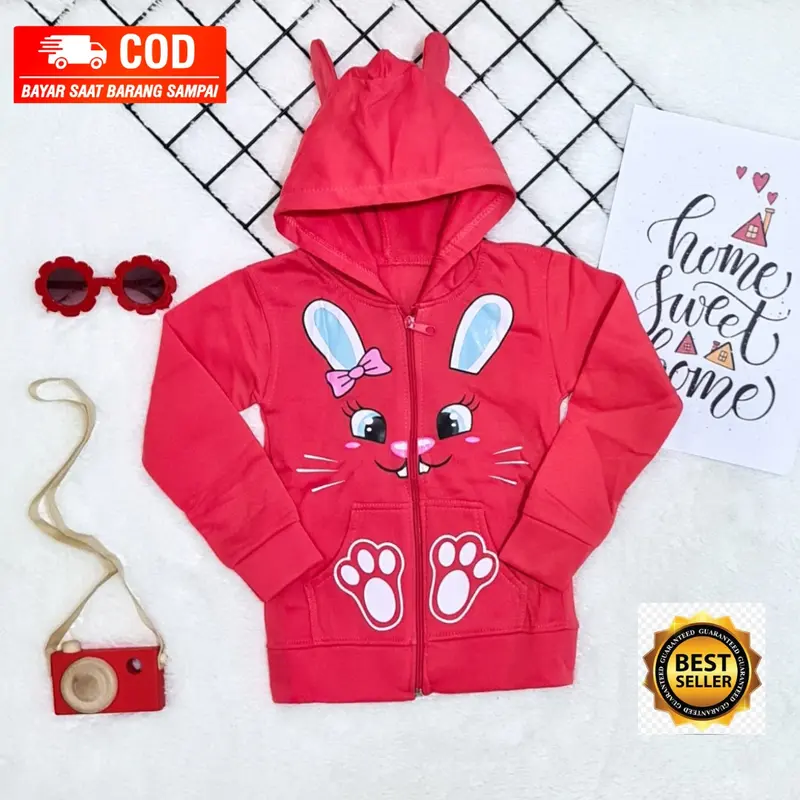 jaket anak perempuan model kuping rabbit 1