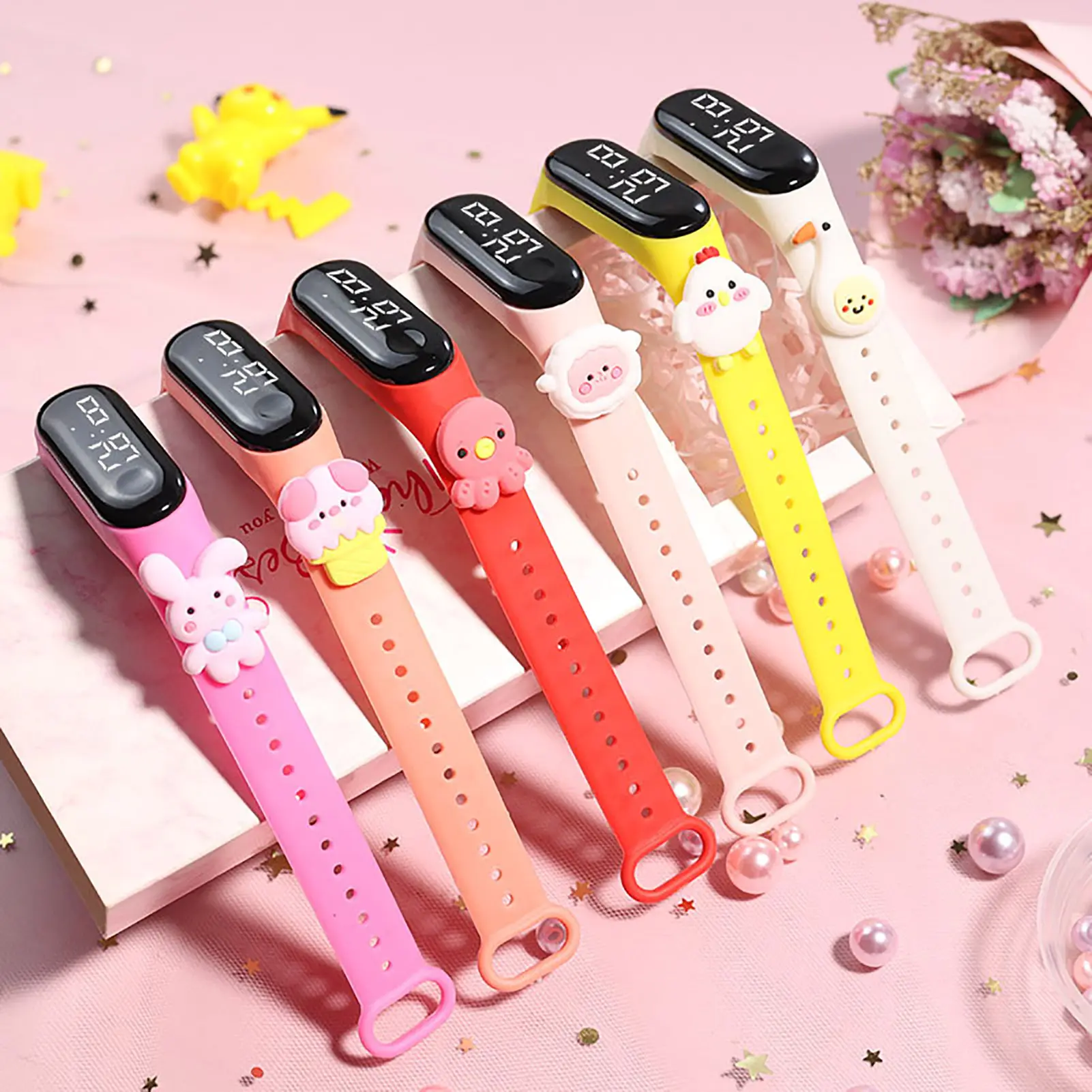 Children Watch Cartoon Pattern Cute Style Waterproof Daily Wear Automatic Calendar Wristwatch for Kids