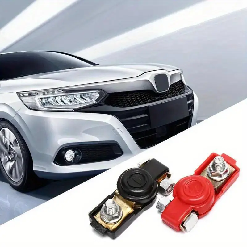 12V Battery Terminals Clamps, 2 Counts Car Caravan Boat Motorcycle Positive & Negative Electrode Quick Release Lift Off Connector, Multifunctional Tool 2