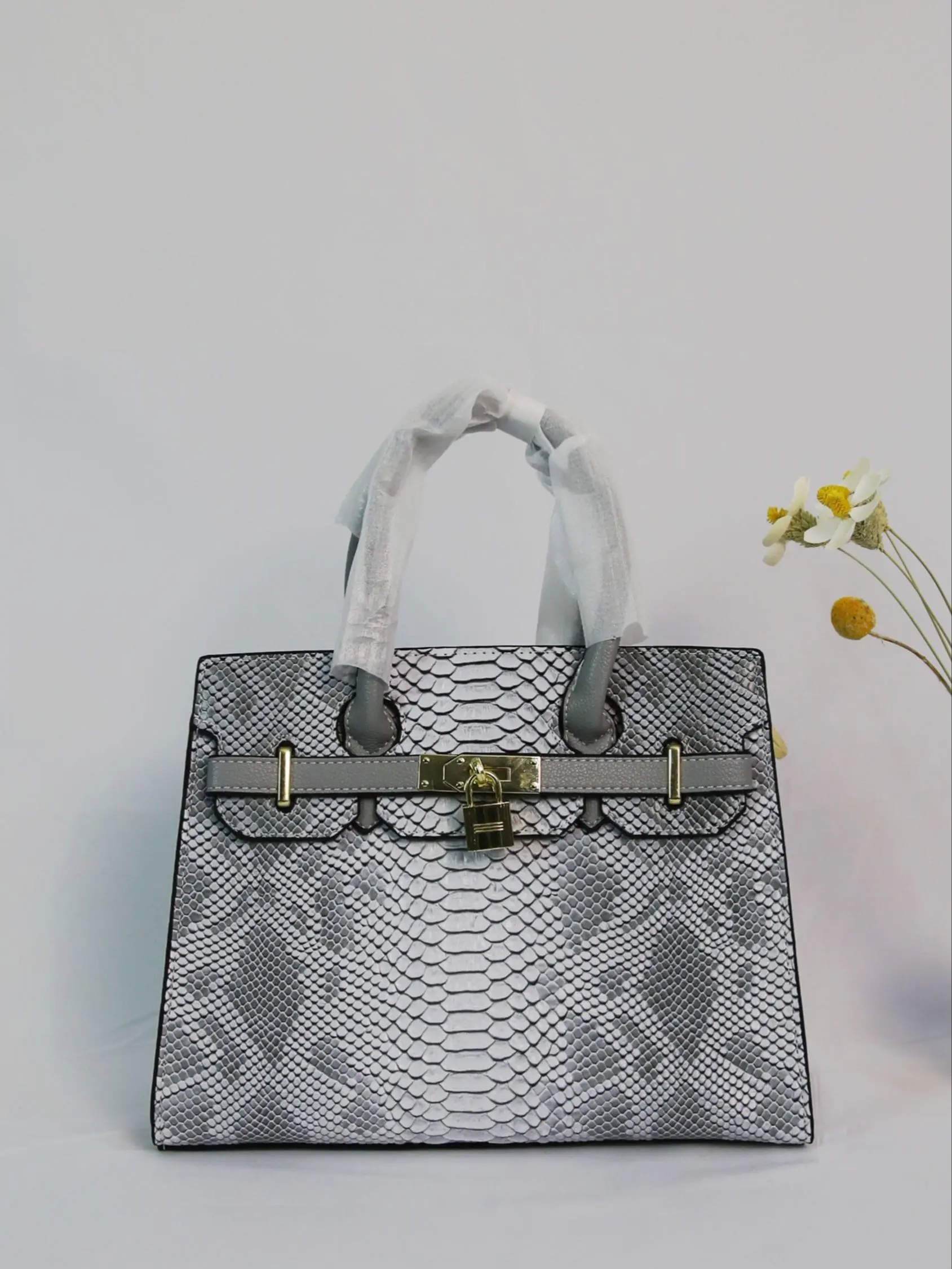 Women's Fashionable Snakeskin Print Handbag, Casual Large Capacity Shoulder Bag for Daily Used, Trendy High-quality Daily Commuting Bag, Girl Fashionable Shopping Bag