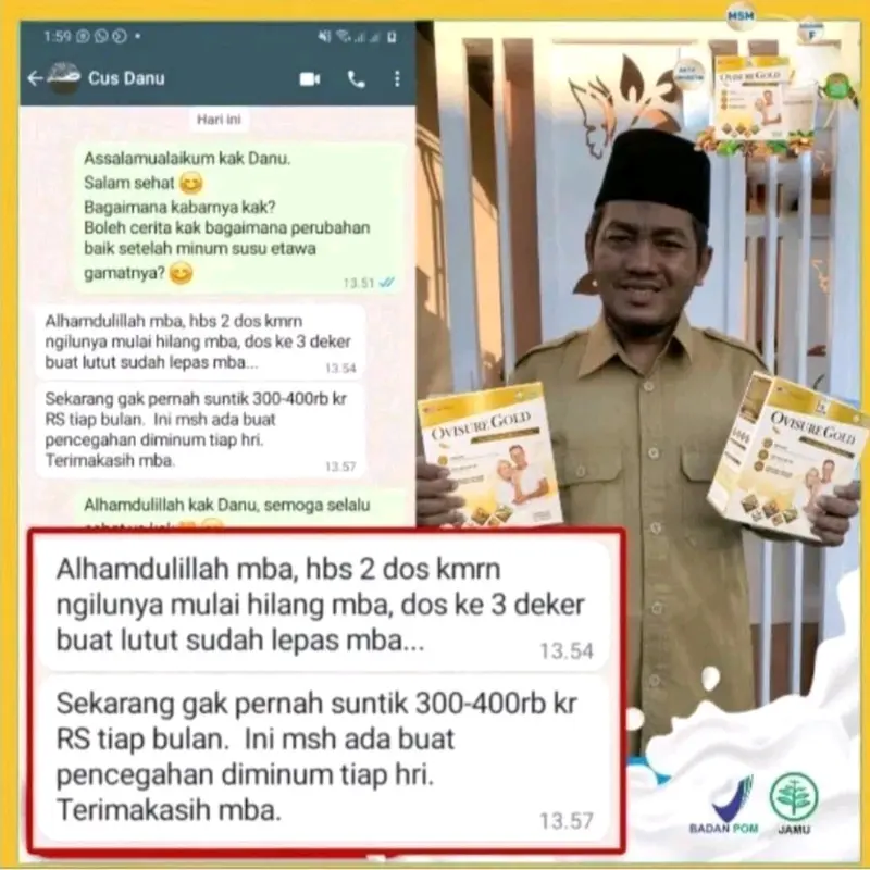 Paket 3 Box Ovisure Gold Original Mengatasi Masalah Nyeri Sendi Dan Tulang Kropos Pemantau Tekanan Darah 2