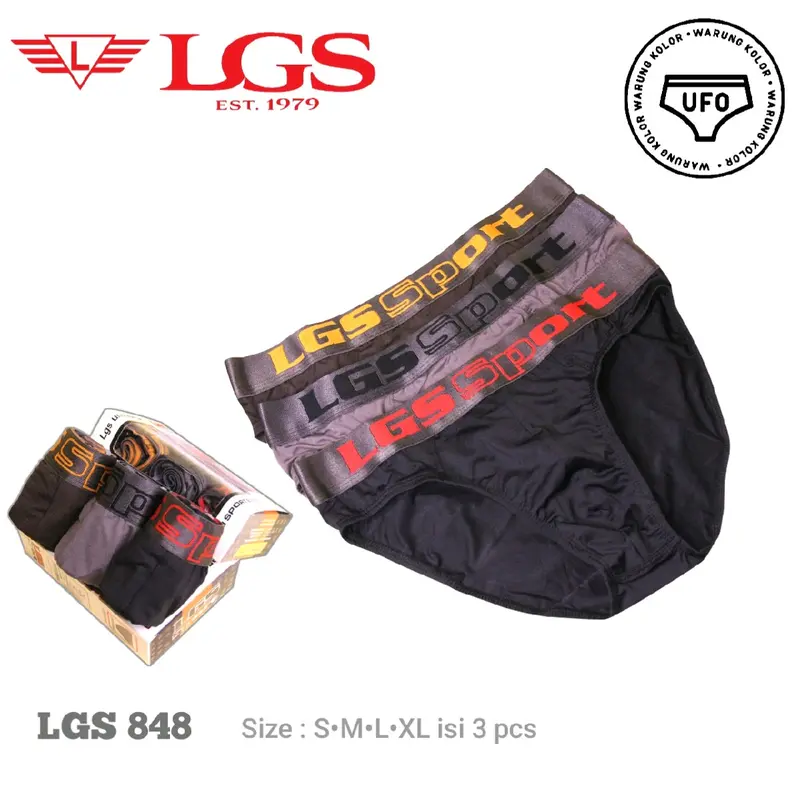 Celana dalam pria LGS 848 isi 3 pcs Polos Karet Sport 1