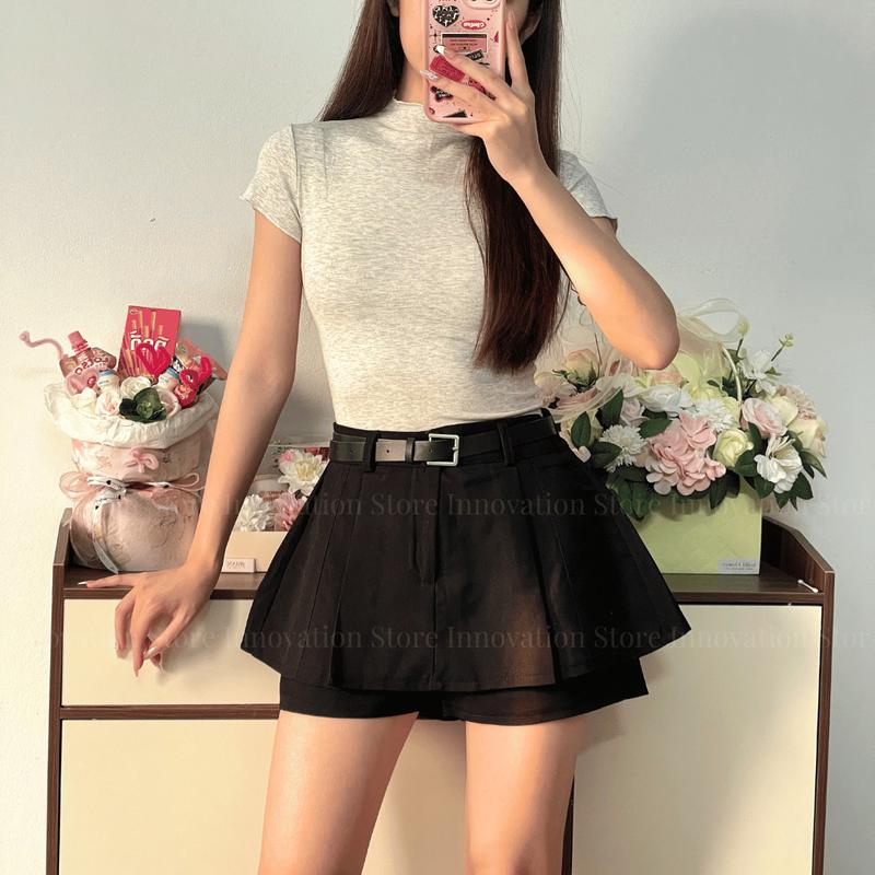 [TẶNG KÈM ĐAI] Quần Váy Thiết Kế 2 Tầng Có Quần Short Chống Lộ Cạp Lưng Cao Khoá Kéo 868 Nữ Women | BigBuy360 - bigbuy360.vn