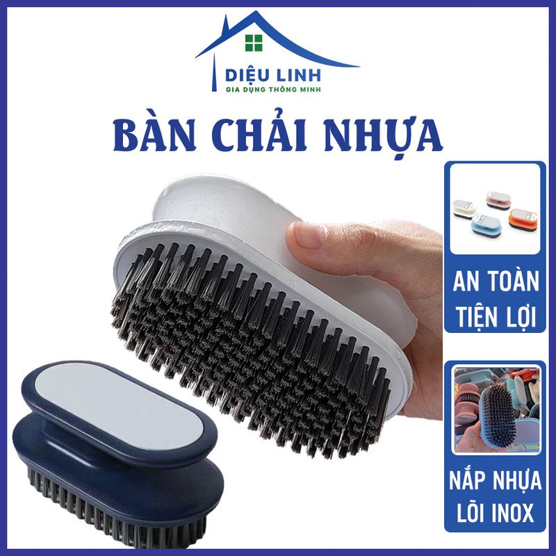 Bàn chải nhựa chà sàn, giặt đồ có tay cầm cao cấp, Bàn chải nhựa chà đồ, quần áo tiện dụng Dieulinhshop Làm Sạch