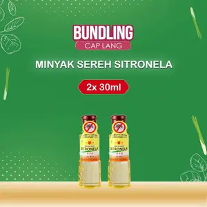 Cap Lang Minyak Sereh Sitronela Bundling 2x30ml (Total 60ml) Anti Nyamuk Efektif & Redakan Pegal Nyeri Sendi Alami, Perlindungan Keluarga Sepanjang Hari