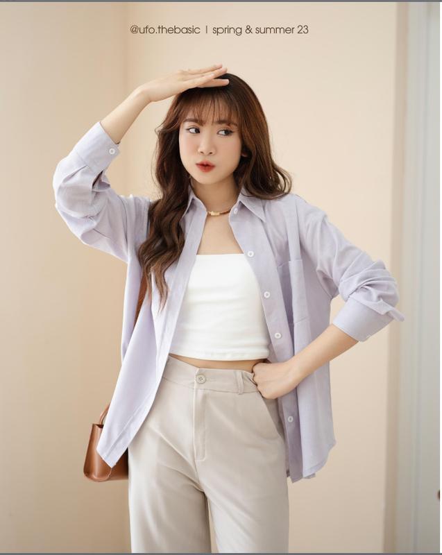 Áo sơ mi đũi linen Oxford Shirt - by ufo.thebasic Top Women Nữ
