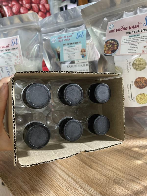   Dễ Móp Lô 6 Chai Nhựa 330ml - yếu- dễ móp méo - Đựng Chè Trà Sữa 47Food Đựng Gia Vị 