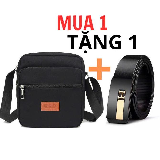 ( MUA 1 TẶNG 1) COMBO 2 MÓN gồm: 1 TÚI đeo chéo thời trang hàn quốc nam nữ vải Canvas - TẶNG 1 Thắt Lưng da khóa tự động Đeo Vai Bag
