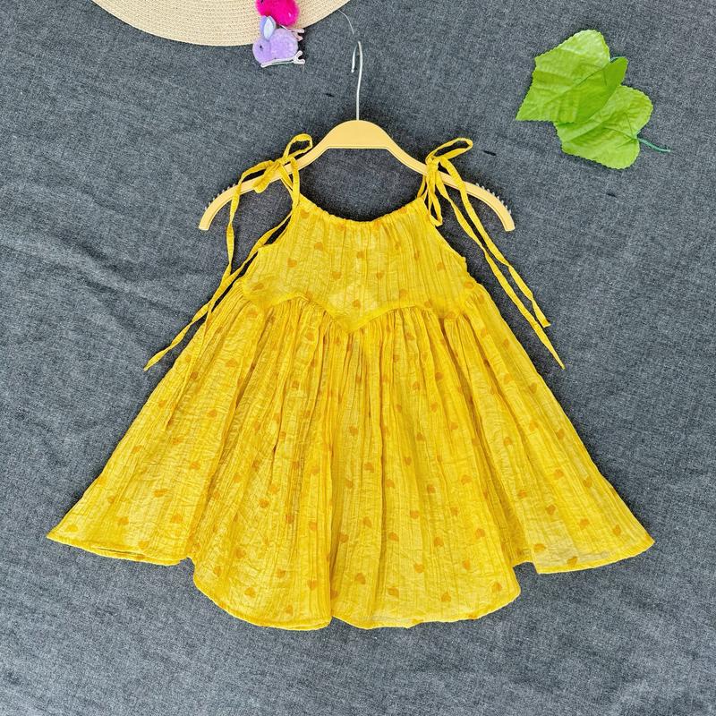 Váy 2 dây tùng lượn siêu mát cho bé mặc mùa hè 1053,hàng thiết kế cho bé gái loha kids dam xinh 2