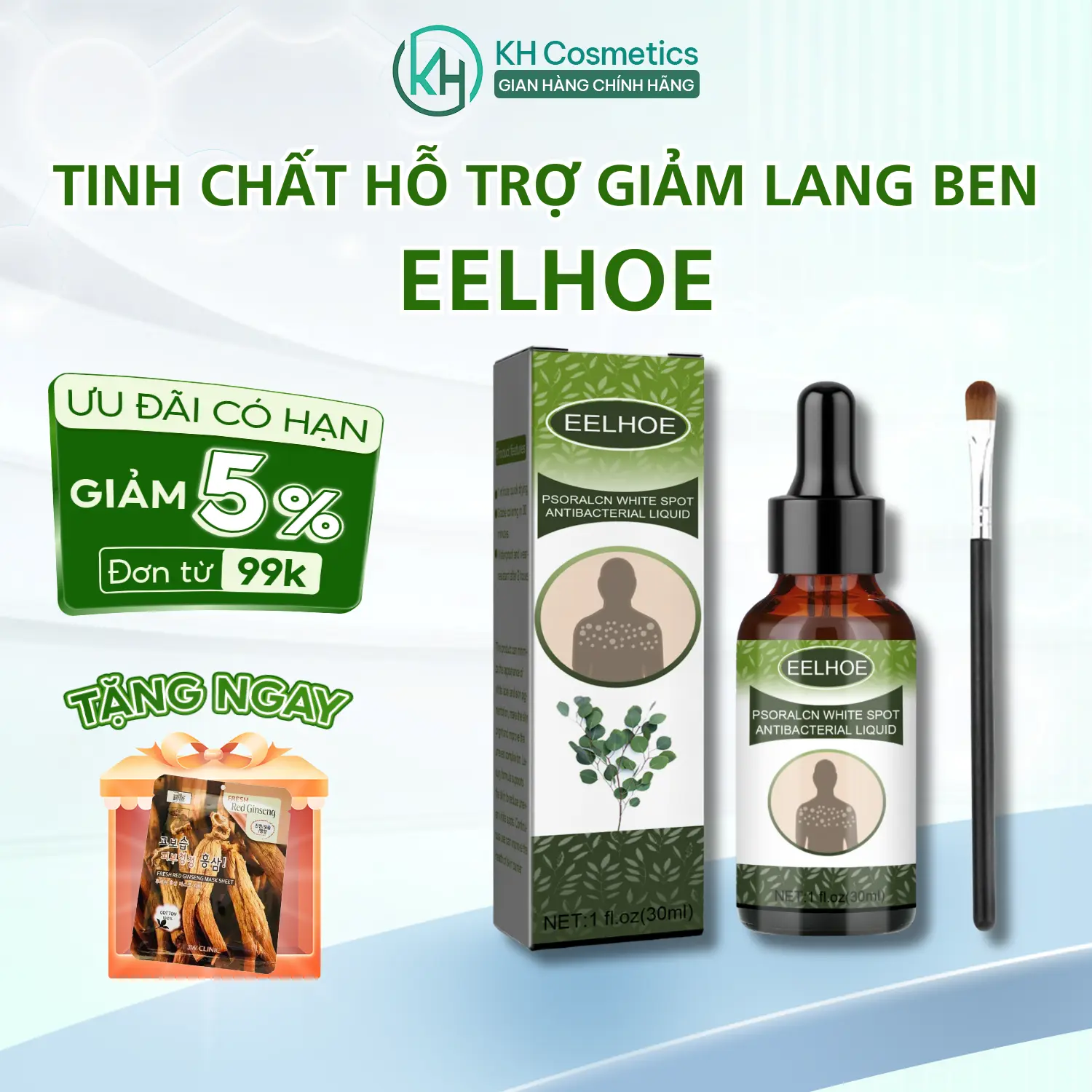 Tinh chất EELHOE hỗ trợ giảm lang ben hắc lào - Serum EELHOE hỗ trợ giảm bạch biế.n Skincare Nữ Cho Bé