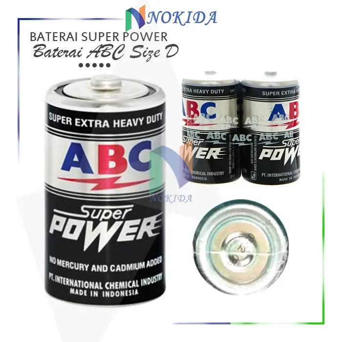 Nokida Baterai Besar ABC Super Power Tipe Ukuran D / Battery Type D R20P 1.5V 0