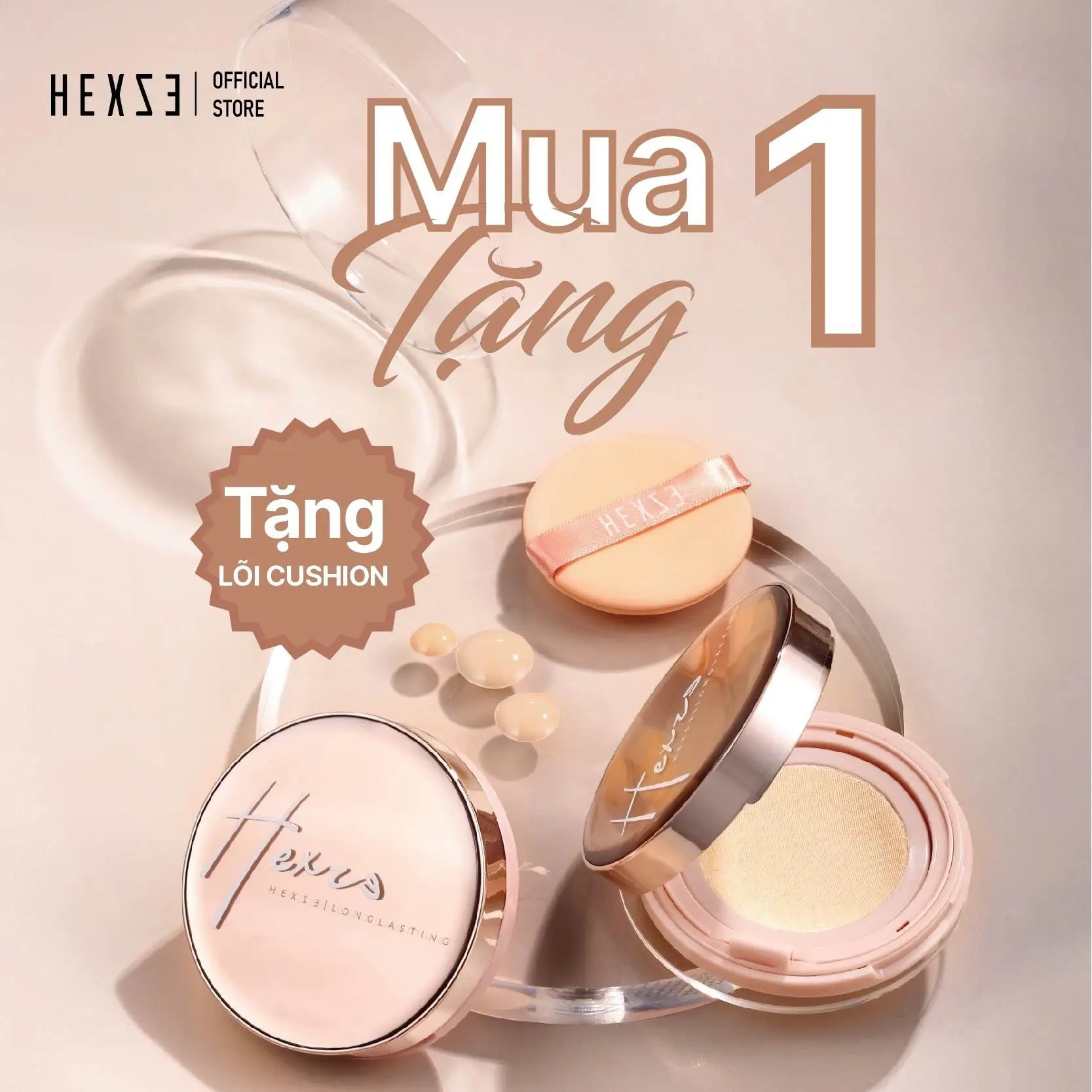 [ MUA 1 TẶNG 1 LÕI THAY THẾ ] -HEXZE Cushion  phấn nước mịn đẹp Trang Điểm Mỹ Phẩm Nữ Cosmetic Women