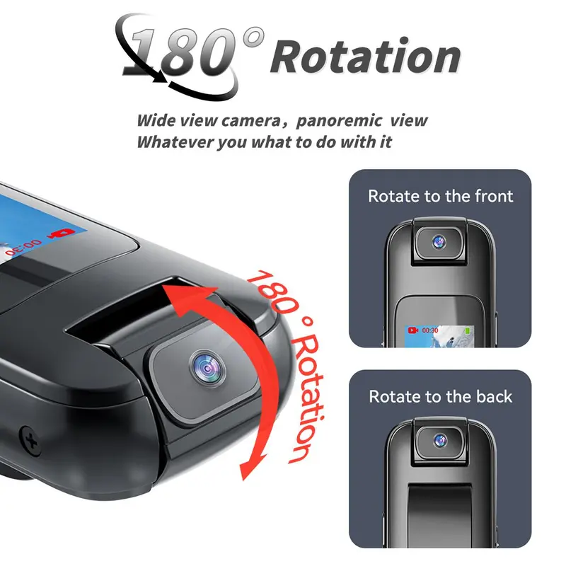 1080P HD Loop Recording Action Camera, metallic Body & Easy Clip Action Camera, Sports Camera for Beginners & Teens 7