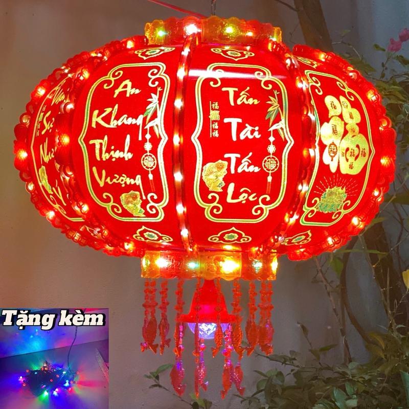 (Tặng Đèn Led 10M)(SIZE 150)COMBO(2 cái) Lồng Đèn Điện Quay 360 Độ Led 3D Mẫu Phản Quang Trang TRÚC Trí Ngày Tết 2025 Cầu Tài Cầu, Cầu Lộc, May Mắn lồng  đèn