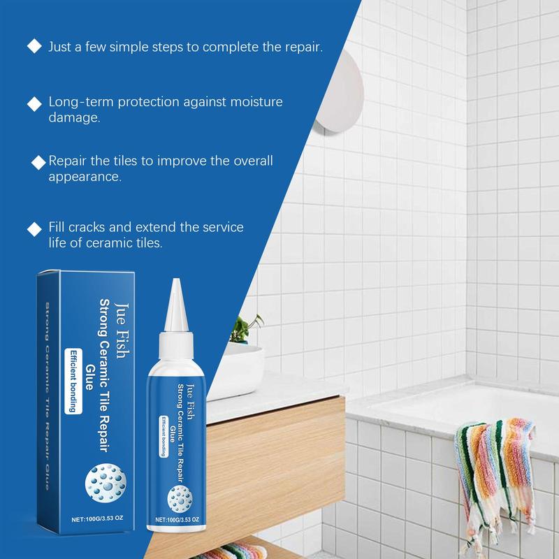 Product Introduction of Tile Repair Glue, Marble Floor Tile Furniture Crack Repair Glue, Crack Repair Adhesive, Professional Tile Repair Tool for Home & Office 6