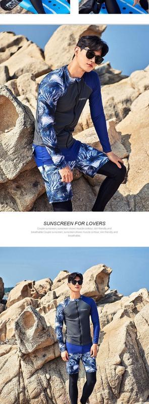 Product Introduction of Korean Swimsuit Men's Diving Suit Quick-Drying Long-Sleeved Trousers Sunscreen Jellyfish Surfing Suit Hot Spring Vacation Split Swimsuit 8