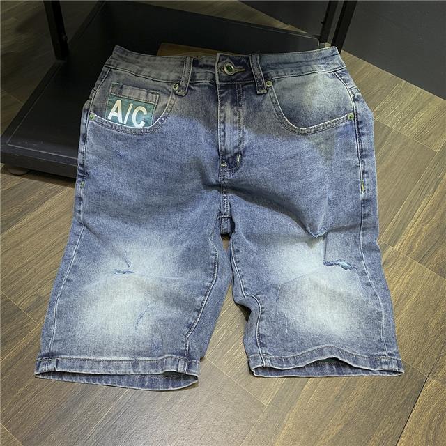 Product Introduction of Denim Shorts Men's Summer New Fifth Pants Fashion Brand Ins Printing Stylish Korean Stretch Ripped Middle Pants Men's Pants Jeans Menswear 12