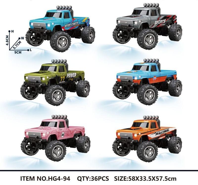 Product Introduction of Off-road Bigfoot 1:64 speed mini remote control car alloy appearance cool lights shock absorption children's toys 26