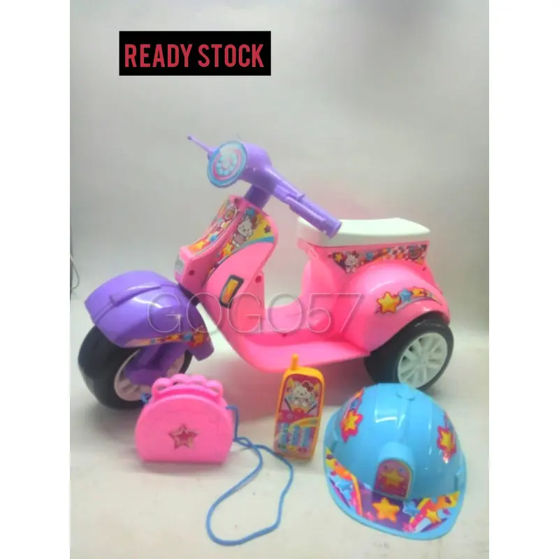 SG TOYS KITTY CAT 567 Mainan Anak Perempuan Motor Vespa Cilik / Vespa Dorong Mini Roda 3 Tiga 3