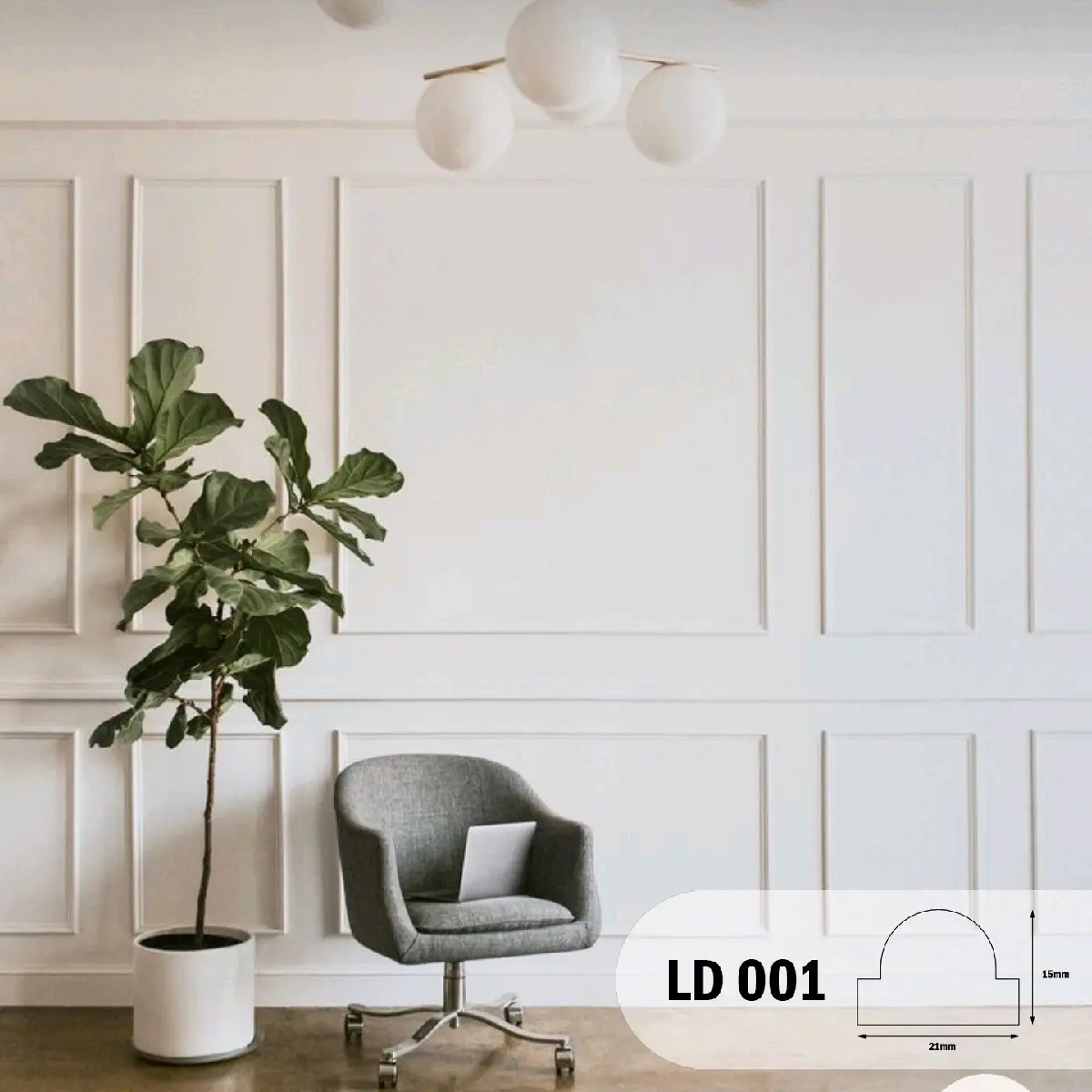 List Dinding Kayu Wall Moulding Code LD001