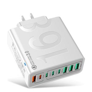 USB-C 急速充電器 QC3.0/PD25W 8ポート搭載（USB-A×4/USB-C×4） 多ポート壁挿し充電アダプター iPhone 16/15/14/13、iPad、AirPods、Galaxy S23対応