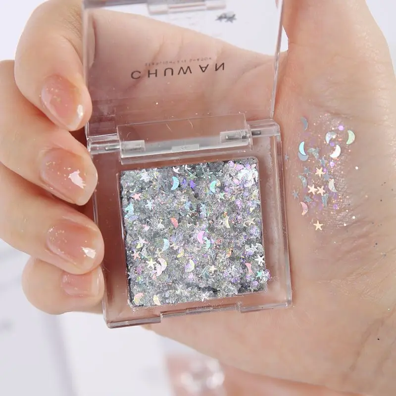 Sparkling eye make up glitter eye shadow dazzling girl eye star snowflake Christmas star glitter bride make-up Makeup Cosmetic Makeup Cosmetic
