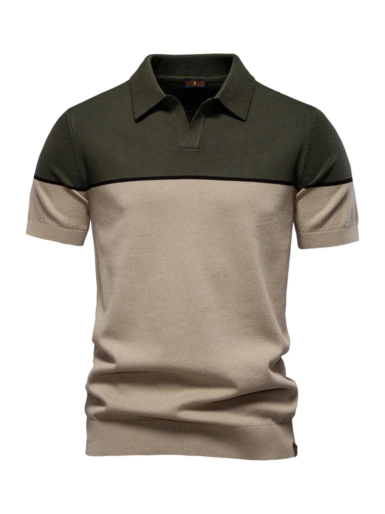 Men's Colorblock Short Sleeve Polo Shirt, Regular Fit Casual Collared Top for Summer, Fashion Men's Clothes for Daily Wear